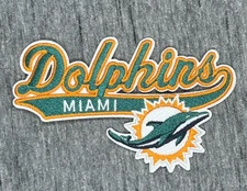 MIAMI DOLPHINS EMBROIDERED IRON ON PATCH 2.50” X 4.00” FREE SHIPPING