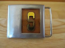 Vtg Lee Belt Buckle w/Initial "S"