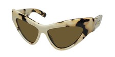NEW GUCCI 1294S SUNGLASSES PLASTIC 57-14-130 CAT EYE FULL-RIM WOMENS IVORY ITALY