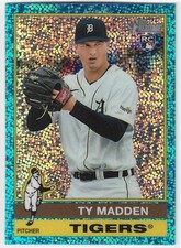 2025 Topps Heritage - LIGHT BLUE SPARKLE Ty Madden #162 (RC)