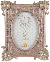 Clayre & Eef 2F1115 Fotorahmen Silberfarbig Rosa 17X3X21 Cm 10X15 Cm