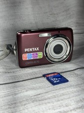 PENTAX Optio E70 10MP 3x Zoom Compact Digital Camera Burgundy Tested Working EX