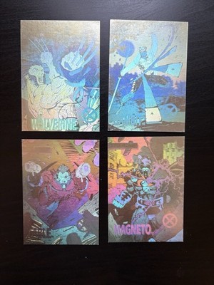 1992 Marvel Hologram Lot Gambit Wolverine Cable Magneto (XH-1, XH-2, XH-3, XH-4)