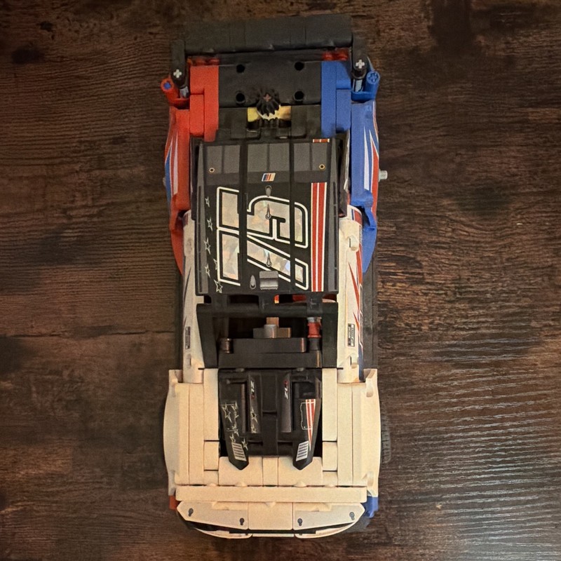 LEGO Built Race Car Vehicle Model Red White Blue #75 Plastic Cars Vehicles