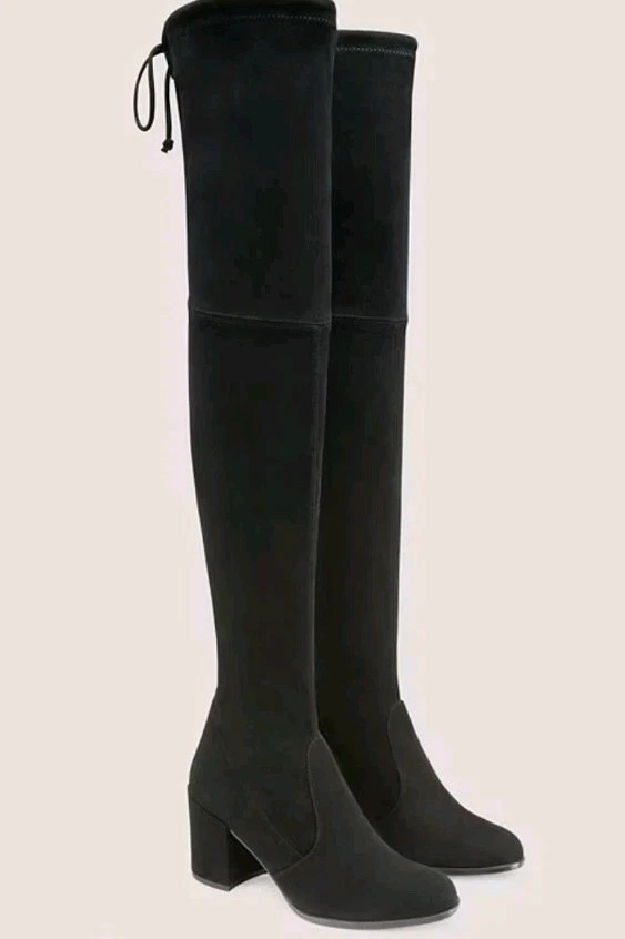 Stuart Weitzman Tieland Over the knee Soft Suede Boots Black Size 7.5 New - Image 2 of 4