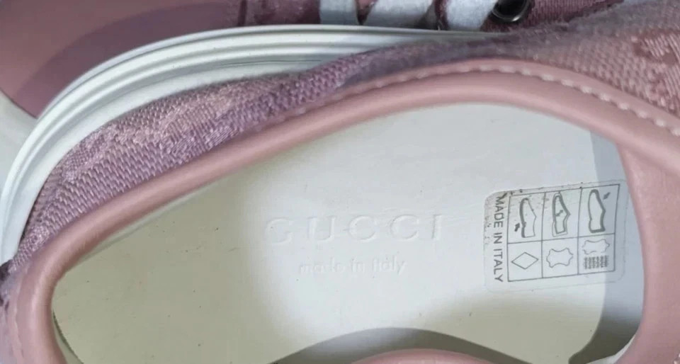 AUTHENTIC GUCCI TESS S GOMMA ROSE GG MONOGRAM SNEAKERS SIZE EU 37 thumbnail 8