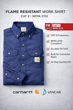 Carhartt Men's Flame-Resistant Classic Twill Long Sleeve Shirt