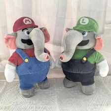 2X Super Mario Luigi Wonder Elephant 11" Plush soft Toy Game Stuffed Animal Doll