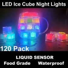 120 Led Waterproof Ice Cube Shaped Lights Drinks Wine Light Up Water Activated