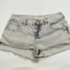 Bullhead Denim Co Size 5 Junior's Slouchy Cutoff Jean Shorts Button Fly Gray