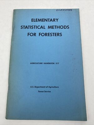 Elementary Statistical Methods For Foresters U.S. Dept. Agriculture ...
