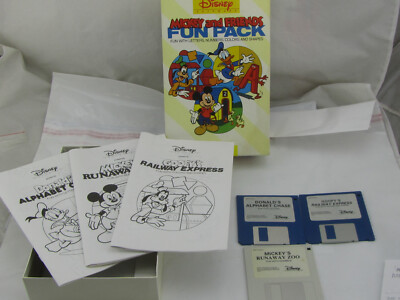 Vintage Mickey And Friends Fun Pack PC 3.5'' Floppy Disk Includes 3 Games