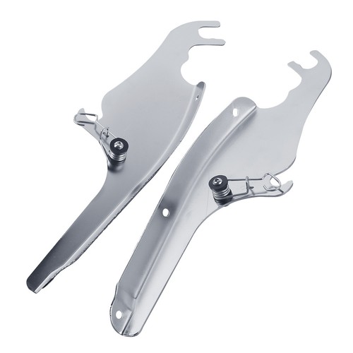 Chrome Windshield Mount Bracket For Harley Heritage Softail Slim Fat Boy Deluxe - Picture 4 of 8
