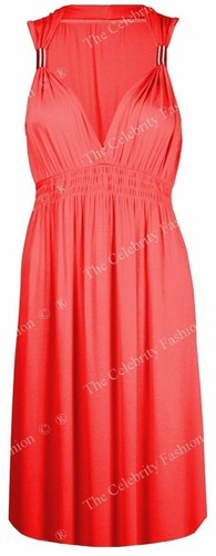 Womens Ladies Stretch Spring Coil Sleeveless Grecian Short Mini Dress Plus Size - Picture 6 of 22