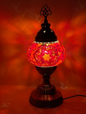 Türkisch Marokkanische Lampe Tiffany Glas Bunte Schreibtisch Tischlampe - UK zertifiziert