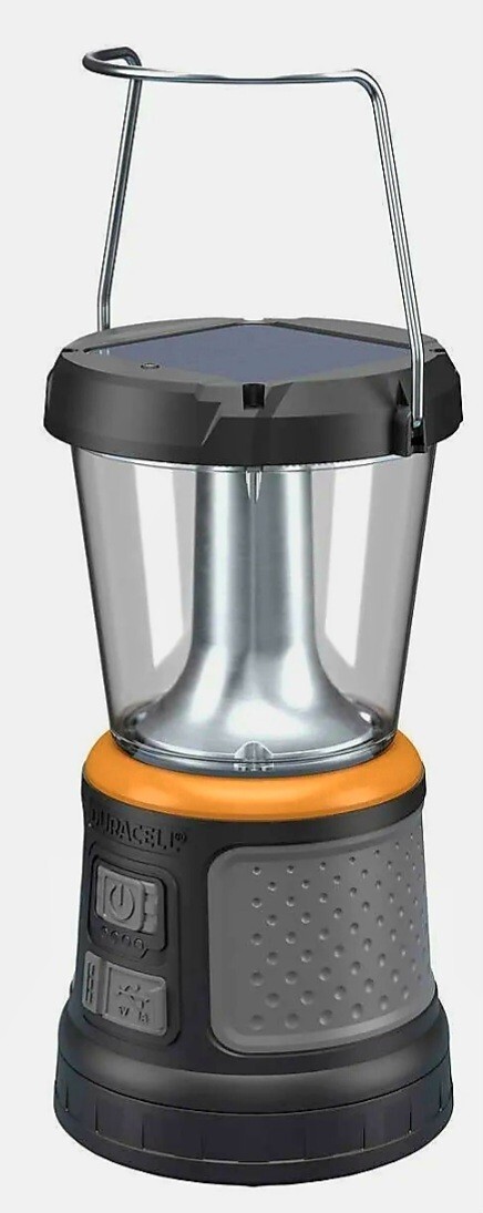 Duracell - 2000 lumen led-zaklamp met 360° en 180° verlichting voor kamperen, vissen en noodgebruik, 3 lichtmodi en 3 voedingen voor het opladen zijn beschikbaar
