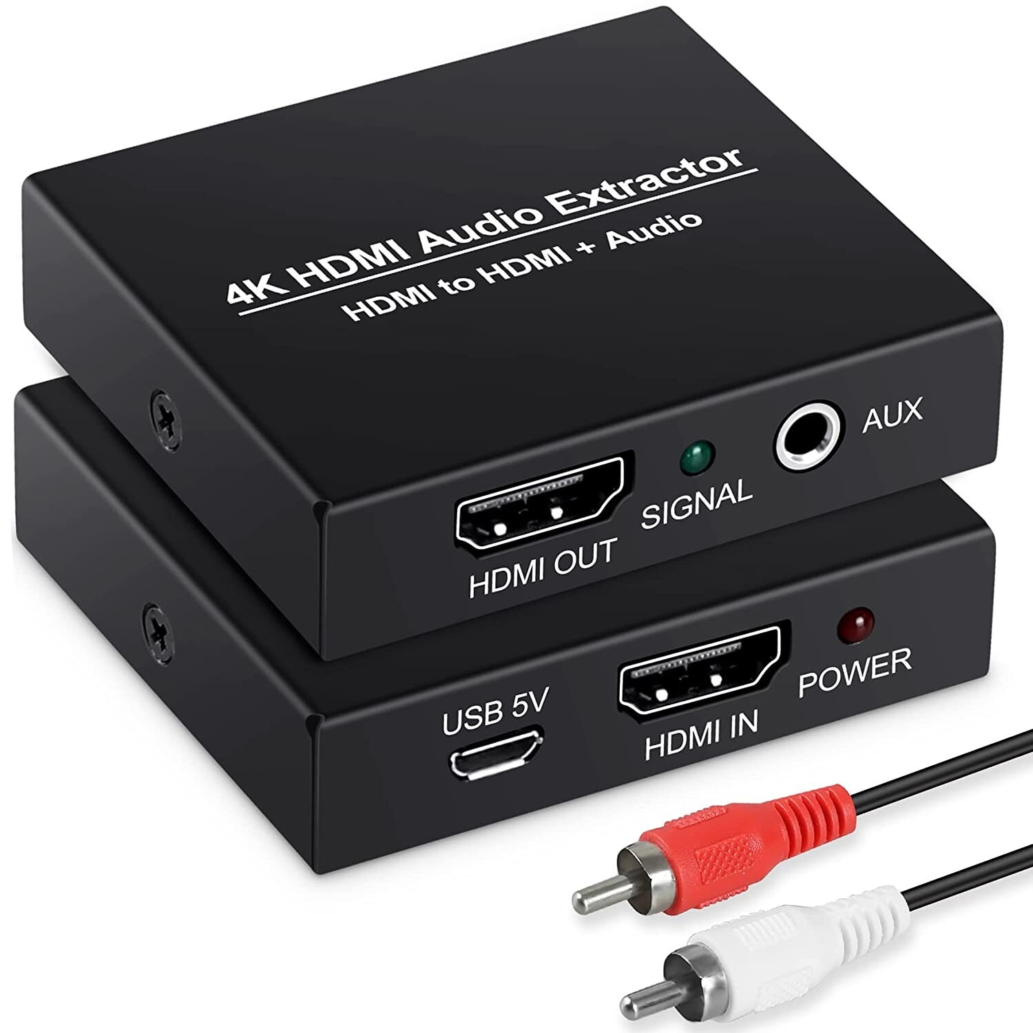 HDMI Audio Extractor 4K, avedio links HDMI to HDMI + 3.5MM Audio Output Converte