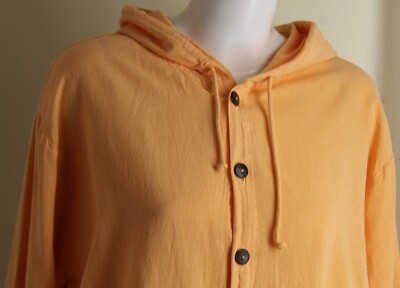 Seabreeze Sz XL HOODED Beachy Cotton Gauze Hooded Jacket Pullover