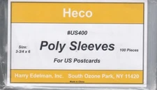 Postcards Sleeves 100 Heco Philatelic Poly Bags Protectors US 3.75 X 6 New Pack