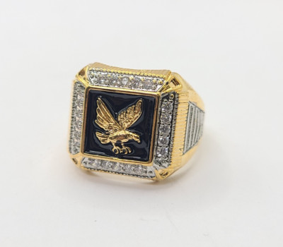 14k Gold Plated Eagle Spreading Its Wings Domineering Men's Ring sz 8
