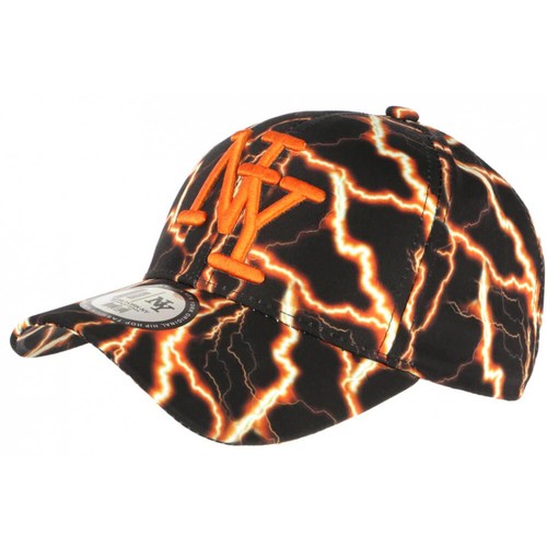 Casquette Baseball Streetwear 'Stormy' - Design éclairs Orange Et Noir - Taille Unique Adulte - Neuf