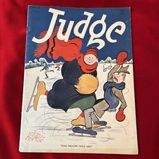 Judge Magazine February 1926 Hail Fellow Well Met Ice Skating Art Deco