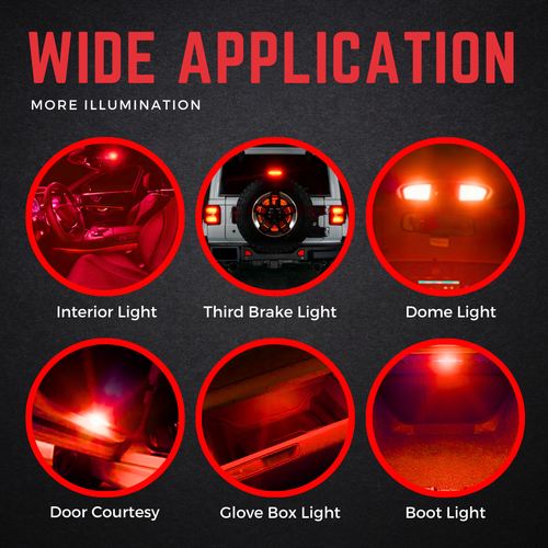 H6w 434 Bax9s 433c T4w Led Hid Parking Side Light Bulbs Xenon Super Red 12v - Picture 4 of 12