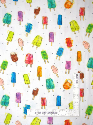 Whats the Scoop Ice Cream Frozen Pop Cotton Fabric QT Quilting Treasures By Yard