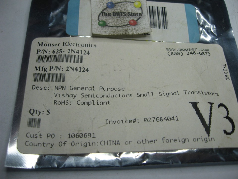 2N4124 Vishay NPN Silicon Transistor TO-92 - NOS Qty 5 | eBay