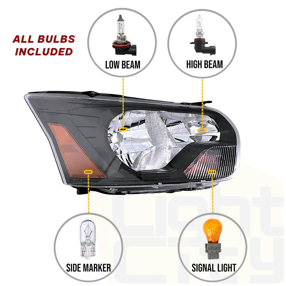 Farol preto passageiro com lâmpadas destro Ford Transit 150/250/350/350HD para 2016-22 - Imagem 2 de 4