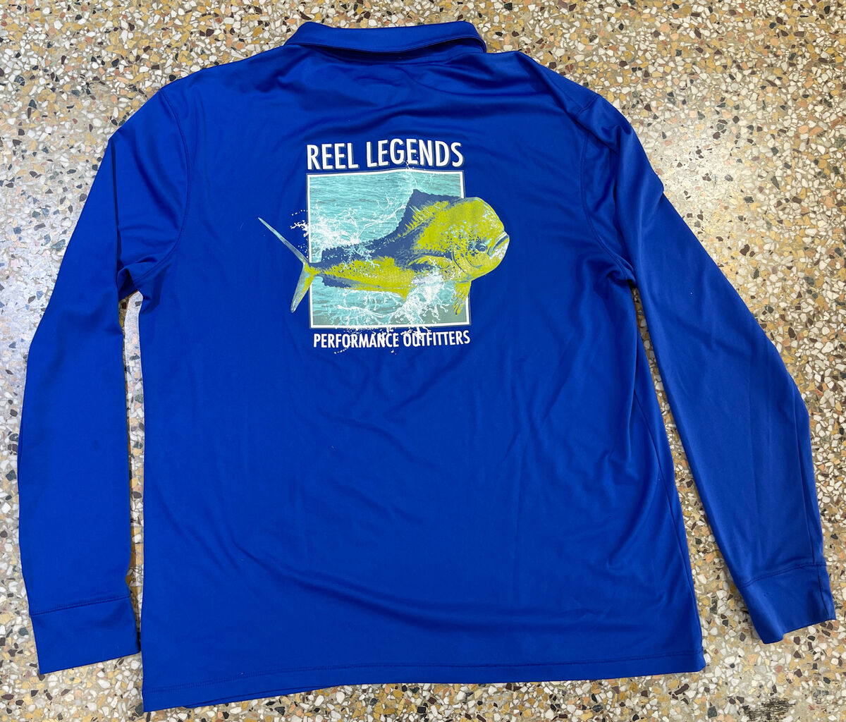 Reel Legends Mens BULL MAHI Long Sleeve T-Shirt free ship