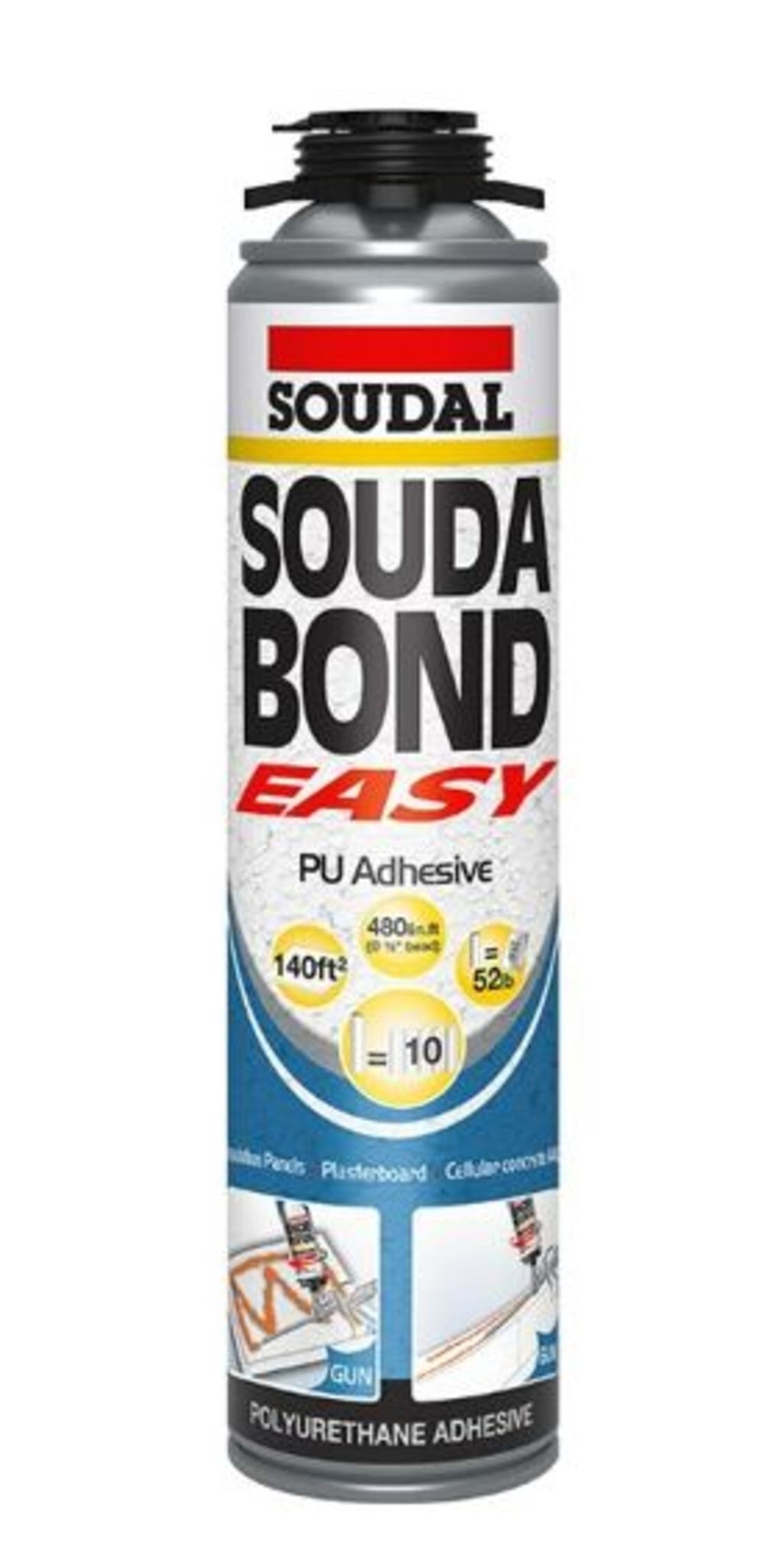 Soudal 24 унции аэрозольного баллончика Soudabond с легким полиуретановым клеем 4690₽