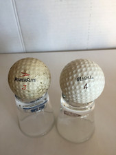 2 Golf Balls PowerFlite #3 Steel Made in USA And MACH I #4 Collectible LOGO VTG