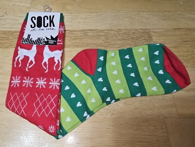 New! Sock it to Me Women s Knee High Holiday Socks - Multi Pattern - Funny Socks