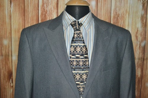 Joseph Abboud Men Gray Polyester Blend 2 Front Button Suit Sz 46L Wst 42x32 - Picture 3 of 20