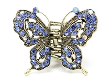 Metal hair claw rhinestones crystal elegant butterfly clip hair accessories B3