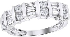 1 Ctw 14k White Gold  Baguette Diamond Ladies Wedding Ring Band