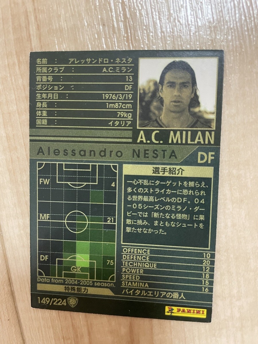 Alessandro Nesta 2004-2005 04-05 Panini WCCF Soccer Card