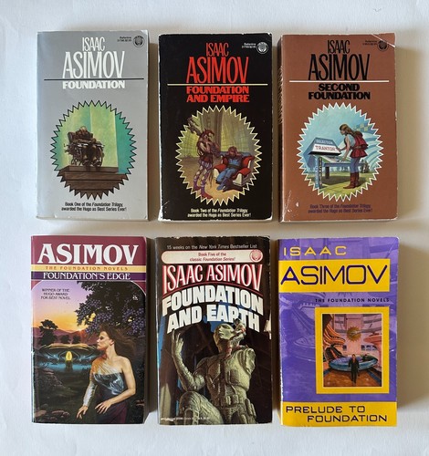 ISAAC ASIMOV Foundation Series: Empire/Second/Edge/Earth/Prelude 6 Paperback LOT