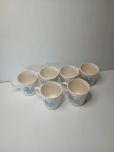 Vintage Blue Iris Corning Mugs Set Of 6 Coffee Mug Tea Mug 