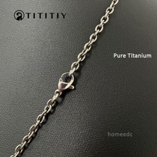 NEW 3mm Pure Titanium Necklace O Cable Link Chain Men Women Non-Allergic 23.6"