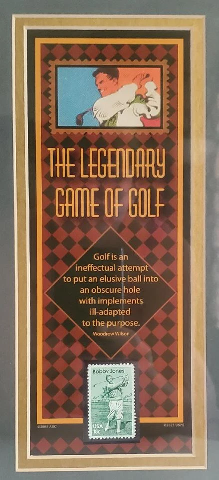 Enmarcado Bobby Jones 18 Céntimos Conmemorativo con Woodrow Wilson El Juego Legendario Foto 4 de 4