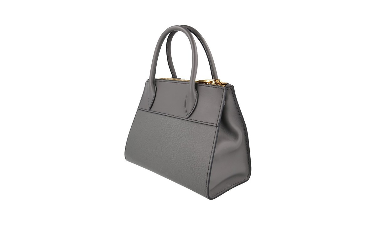 PRADA PARADIGME ESPLANADE SHOULDER BAG HANDBAG 1BA116 GREY LEATHER