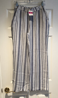 Fresh Produce Women Surfside Selena Nautical Pants Blue Stripe Med NWT $75