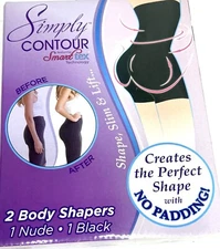 Simply Contour Body Shapers (2 Pack In Nude & Black) New