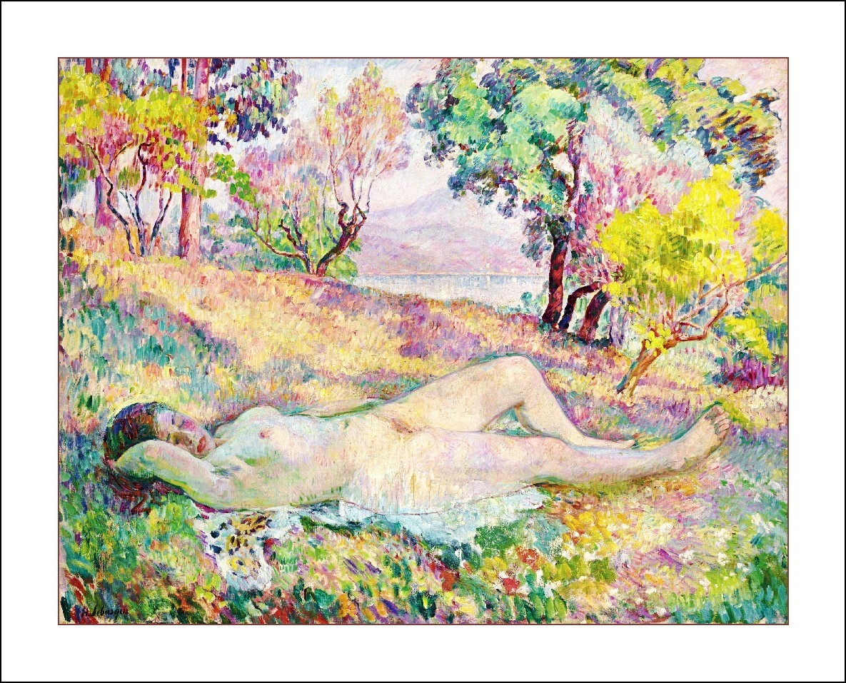 Tableau Lebasque St Tropez La Sieste poster lithographique 60x100cm douceur de la Côte d'Azur