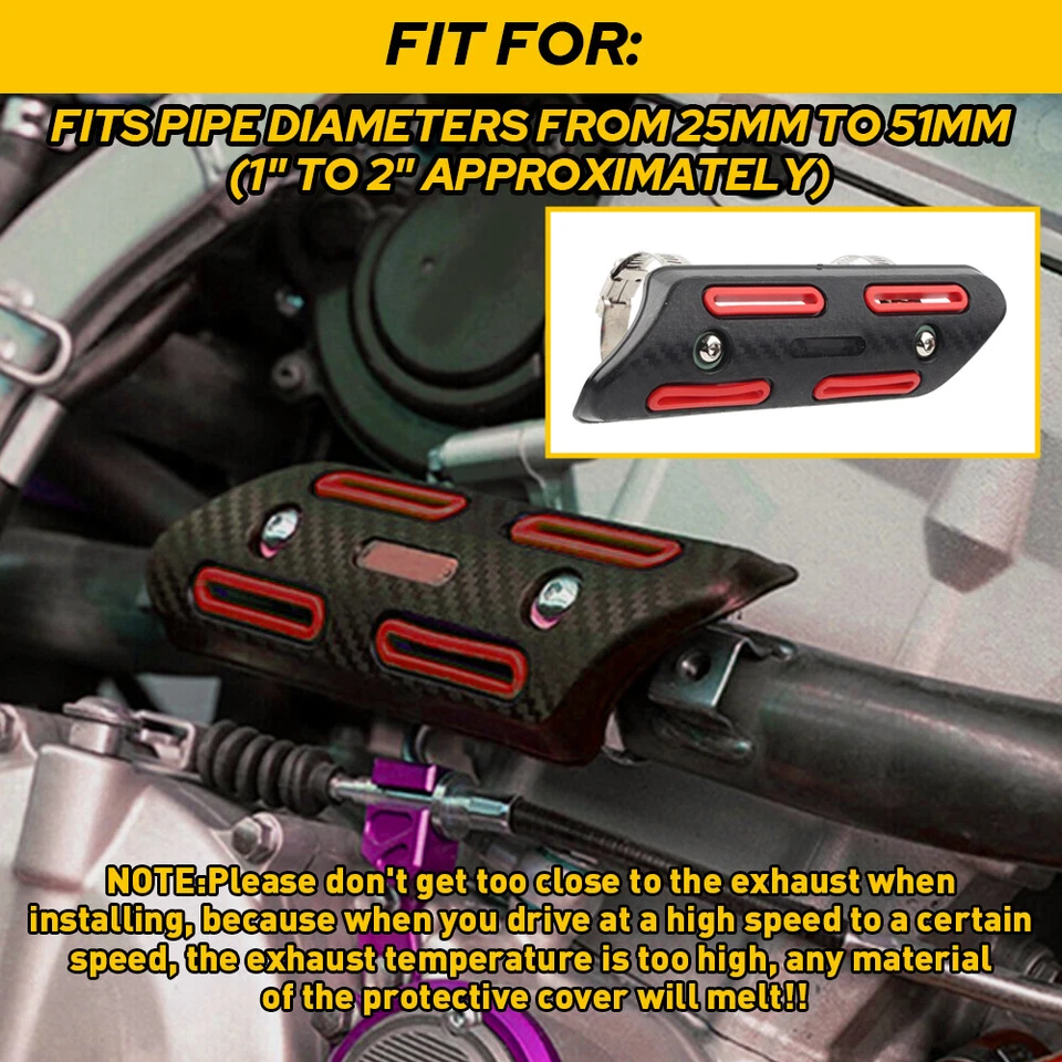 Cubierta protectora térmica de tubo para Honda CRF450R 2002-2020 CRF450X 2005-2020 roja Foto 2 de 4