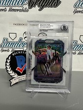 JOHN SMOLTZ 2023 PANINI PRIZM WHITE SPARKLE SIGNED BASEBALL ON CARD BECKETT BGS