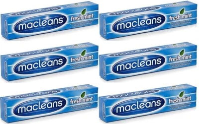 6x Macleans Freshmint Flouride Plaque Toothpaste 100ml