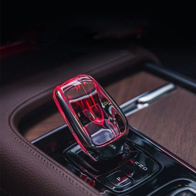 Manija de perilla de cambio de marchas de cristal de luz ambiental para Volvo XC60 XC90 V60 V90 S60 S90 Foto 3 de 4